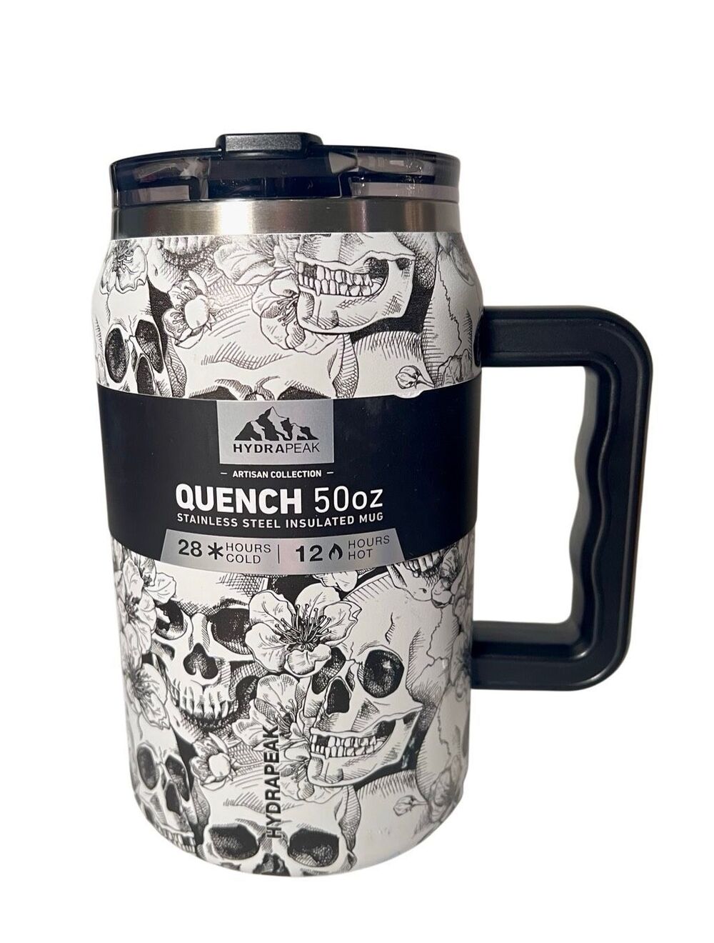 Limited Edition Hydrapeak Artisan Collection Quench 50oz Skull Floral Mug NWT
